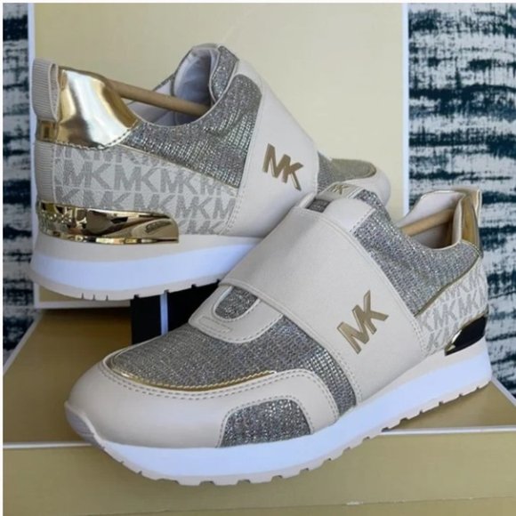 Michael Kors Teddi Trainer Glitter Chain Mesh White Rainbow WMNS - Picture 5 of 16